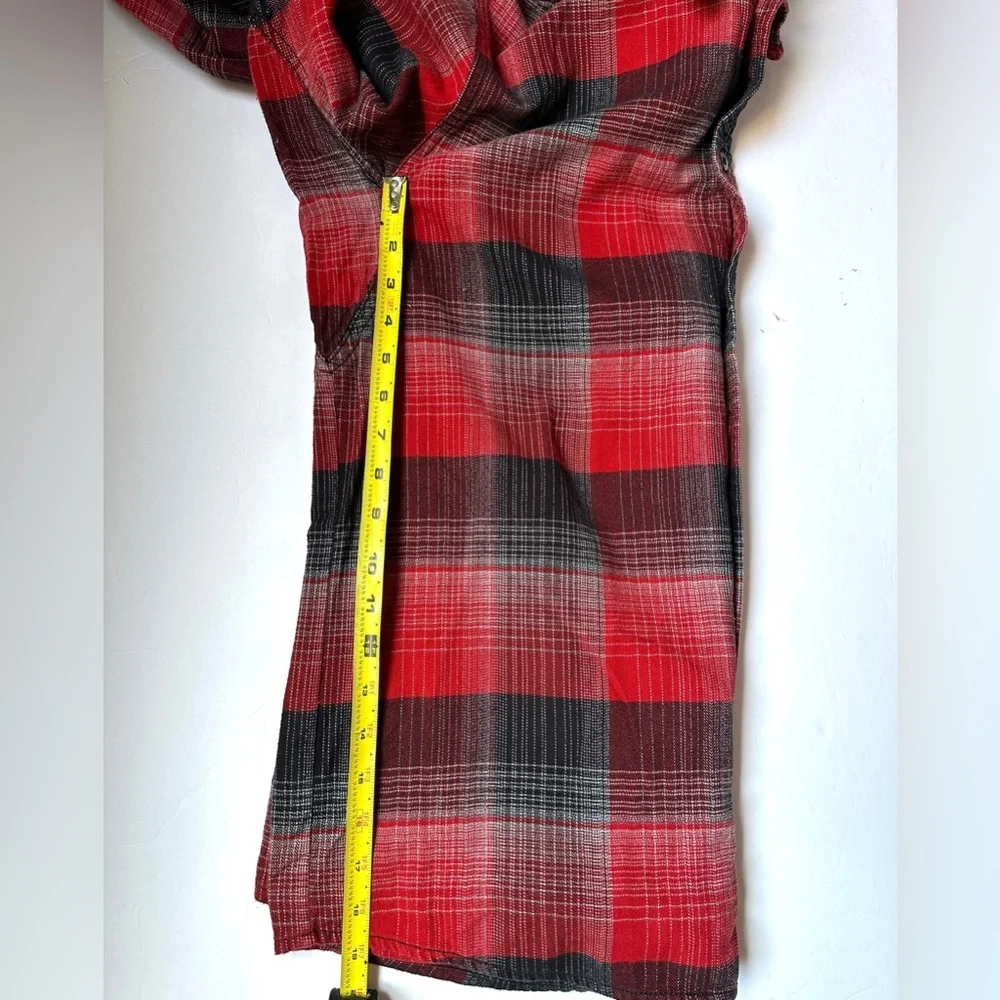The North Face Men’s Red Flannel Shirt Sz Black &‎ Red Large Long Sleeve